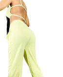 Lemon Open back stylish, sexy top and trouser casual two piece set