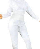 White Hooded Corset Tracksuits