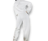 Two Piece White Track Suit with Hoodie