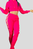 Two Piece tracksuit hoodie set with straps