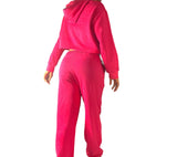 Pink Oversized Tracksuit with Adjustable Ropes