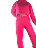 Pink Oversized Tracksuit with Adjustable Ropes