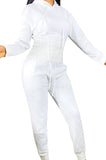 White Hooded Corset Tracksuits