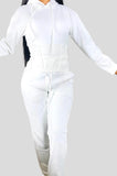 White Hooded Corset Tracksuits